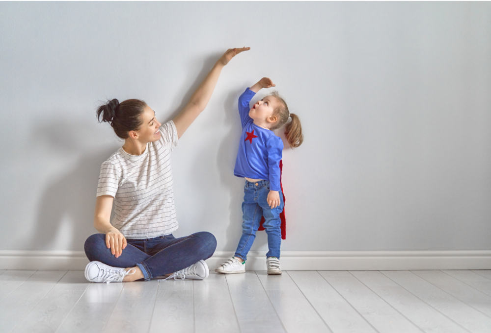 mama en kind groeien